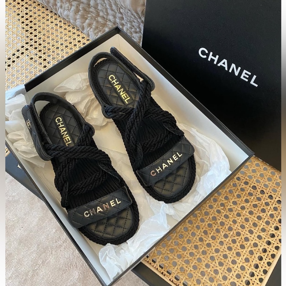 CHANEL Black Sandals